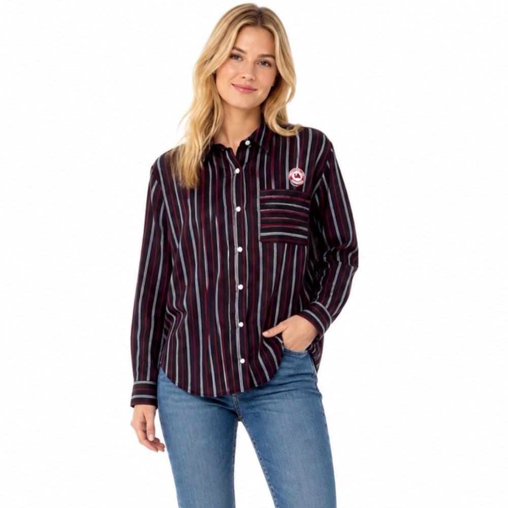 Columbia PFG South Carolina Gamecocks Sun Drifter Button Down Striped Shirt